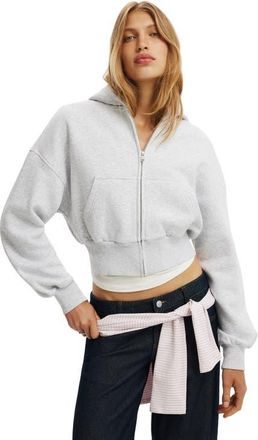 Cotton On Womens Oversized Zip Through Hoodie in Soft Grey Marle at Nordstrom, Size X-Large