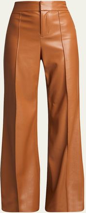 Alice & Olivia Dylan High-Waist Faux-Leather Pants