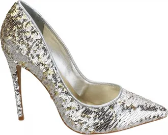 Carrano Womens Cherri Leather Pump In Silver