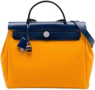 Herm&egrave;s Pre-owned Herbag Zip 31 - Dames - Vintage Handtas - Geel - ONE Size - Leer - Vintage