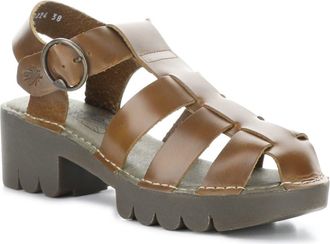 FLY London Emme Platform Fisherman Sandal in 011 Camel Bridle at Nordstrom Rack, Size 11Us / 42Eu