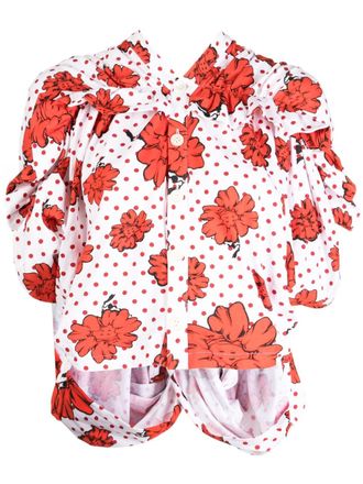 Comme Des Gar&ccedil;ons x Shun Sudo blouse met ruches - Wit