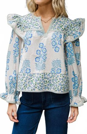 Entro Womens Caroline Blouse In White Multi