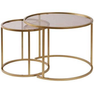 Asir Group LLC Tavolino da caff&egrave;, tavolo da soggiorno, tavolino laterale Set Gold Bronzo