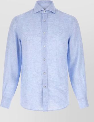 Brunello Cucinelli linen shirt long sleeves button collar