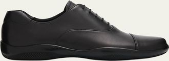 Prada Mens Toblach Leather Cap-Toe Derby Shoes