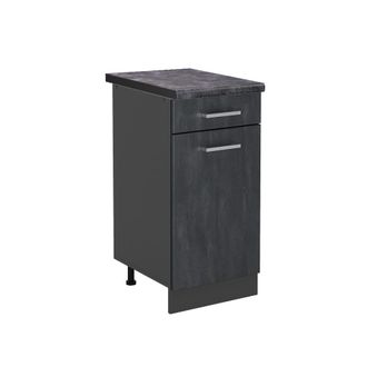 Vicco Mueble Bajo De Cocina R-line, Hormig&oacute;n Negro, 40 Cm Et Antracita