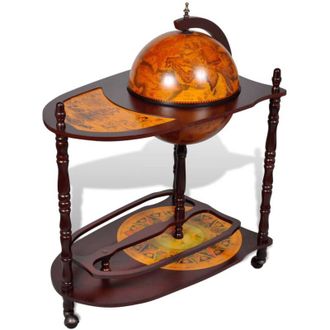 vidaXL Vidaxl - Mueble Bar De Pie Bola Del Mundo Madera De Eucalipto