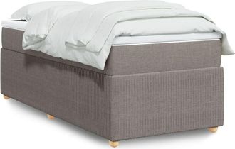 vidaXL Cama Box Spring Con Colch&oacute;n Tela Gris Taupe 90x190 Cm Vidaxl