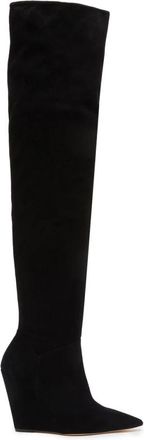 Stuart Weitzman Saloon 100 Sleehaklaarzen - Dames - Laarzen met Hak - Zwart - 36 1/2 EU - Su&egrave;de - Schoenen