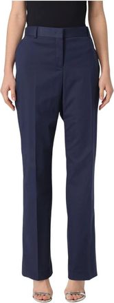Alberta Ferretti Broeken, Dames, Blauw, M, Katoen, Stretch katoenen broek