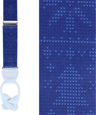 Trafalgar Store Ugly Christmas Sweater Navy Blue Silk Button End Suspenders at Nordstrom