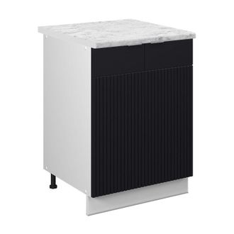 Vicco Mueble Bajo De Cocina Fame-line, Rayas Negras, 60 Cm, Et M&aacute;rmol, Vicco