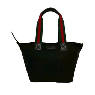 Gucci Pre-owned Tote Bags, female, Black, Size: ONE SIZE Pre-owned GG Canvas Nylon Leather Tote Bag