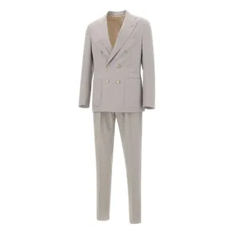 Eleventy Double Breasted Suits, male, Gray, Size: 2XL Eleventy Dresses Grey