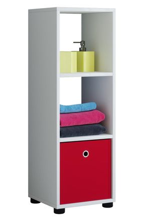 VCM Vcm - Estante De Ba&ntilde;o De Madera Gabinete De Ba&ntilde;o Dimensiones: Al. 93 X An. 31 X P. 30 Cm - Bandeja Benos-3 (blanco)