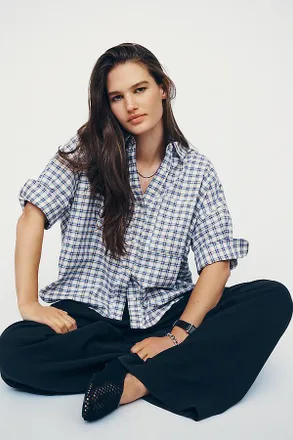 Maeve Mabel Boxy Oxford Shirt Top