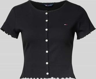 Tommy Jeans Slim Fit T-Shirt aus Baumwoll-Mix in Black, Gr&ouml;&szlig;e XL