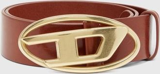 Diesel 4 cm leather belt with Oval D buckle - Belts - Unisex - Multicolor