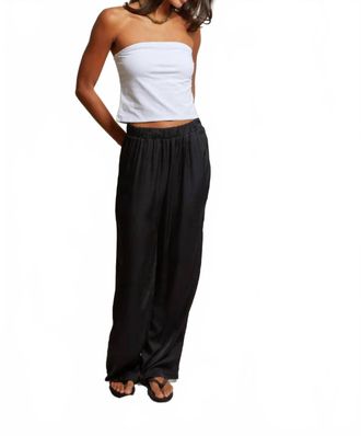 perfectwhitetee Camile Satin Wide Leg Pant In Black