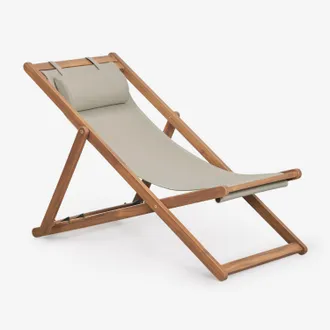 Sklum Set Di 2 Amache Pieghevoli In Legno Con Cuscino Kardis Sklum