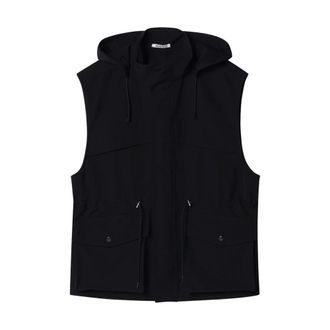 Auralee Vests, male, Black, Size: M Wool Max Canvas Over Vest