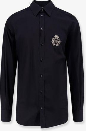 Dolce & Gabbana Camicia in cotone con iconico logo frontale - DOLCE & GABBANA - gender_Man
