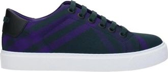 Burberry Groene Geruite Stoffen Sneakers met Achterlogo - Dames - Sneakers - Veelkleurig - 36 1/2 EU - Schoenen