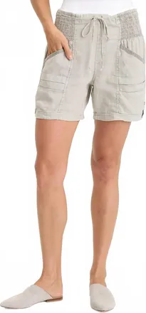 Xcvi Rebel Linen Tabbed Shorts In Whitecap