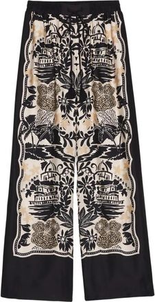 Ermanno Scervino Pyjamabroek - Dames - Wijde Broeken - Veelkleurig - XS - Satijn - Broeken