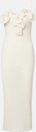 Magda Butrym Abito midi in crêpe con applicazioni floreali