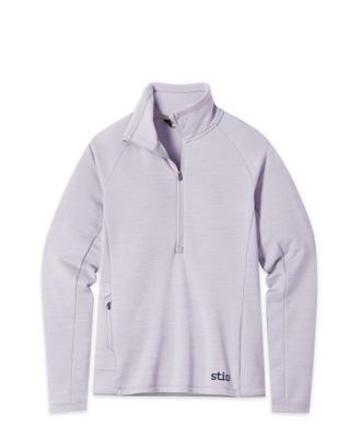 Stio | Womens Glide Power Stretch Half Zip Top, Size Extra Small in Lavender Haze Heather