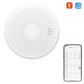 Infinite Detector Inteligente De Mon&oacute;xido De Carbono Y Humo 2 En 1 Con Wi-fi - Alarma Sonora Y Visual - Abs Blanco - Compatible Con Tuya