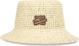 Karl Lagerfeld crochet-knit bucket hat - Neutrals