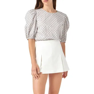 English Factory Floral Print Puff Sleeve Top in Multi at Nordstrom Rack, Size X-Small