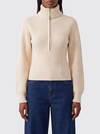 Anine Bing Slim Fit Wool and Cashmere Blend Turtleneck Jumper with Half-Zip