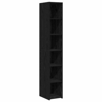 vidaXL Aparador Alto Roble Negro 30 X 41 X 185 Cm Madera De Ingenier&iacute;a Vidaxl