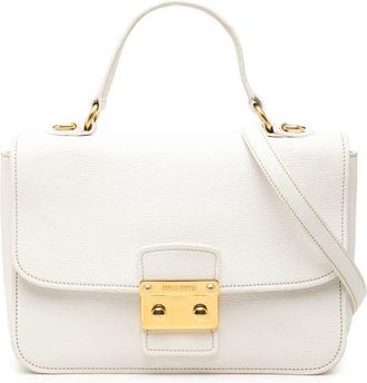 Miu Miu Pre-owned Miu Miu Goatskin Madras Push Lock Top Handle Satchel Ladies HBXY5V0PKNG4RE13