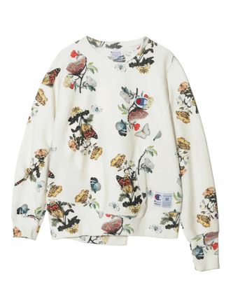 Undercover x Champion floral-print sweatshirt - women - Cotton/Polyester - S - Neutrals