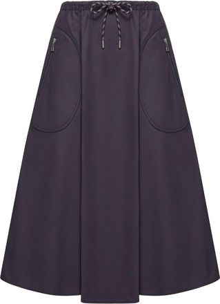 Moncler Utility Midi Skirt With Contrasting Drawstring Tie And Pockets
