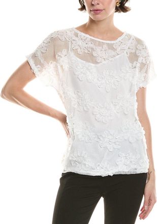 Anne Klein Grid Net Pullover