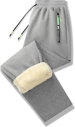 Generic Mens Joggers Sweatpants Fleece Lined Elasticated Waist Trousers Winter Warm Lightweight Jogging Bottoms Plain Activewear Pants with Pockets