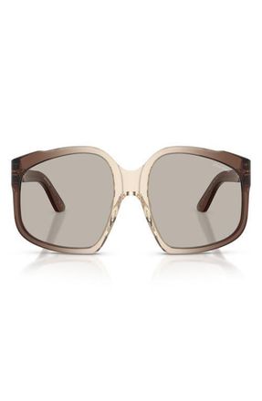 Miu Miu 59mm Polarized Irregular Sunglasses in Brown Gradient /Light Brown at Nordstrom