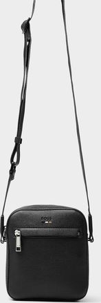 BOSS Mens Pebbled faux leather shoulder bag