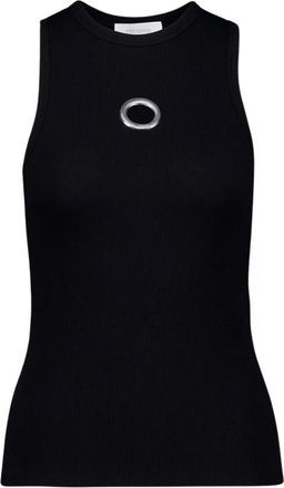 Paco Rabanne Tanktop van katoen - Dames - Tops zonder mouwen - Zwart - M - Katoen - Tops