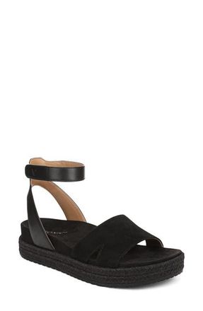 Vionic Yucca Platform Ankle Strap Sandal in Black at Nordstrom, Size 8.5