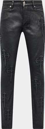Ksubi Men & apos;s Faux Leather Applique Skinny Jeans