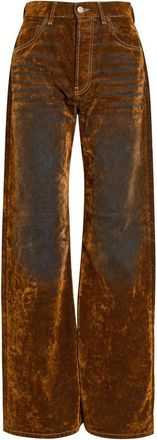 Acne Studios Burnout Straight-leg Canvas Trousers - Brown - 32 (UK4 / Xxs)