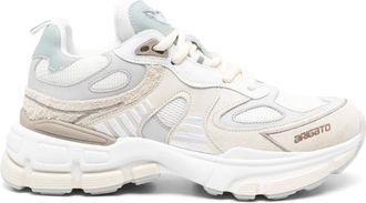 Axel Arigato Beige Sphere Runner Mesh Panel Leather Sneakers
