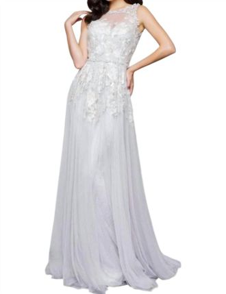 Mac Duggal Couture Dress In Platinum